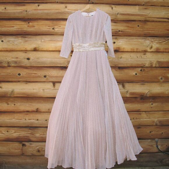 Mac Duggal 30700 Womens Shimmering Pleated A Line Gown Dress Pockets - Picture 6 of 16